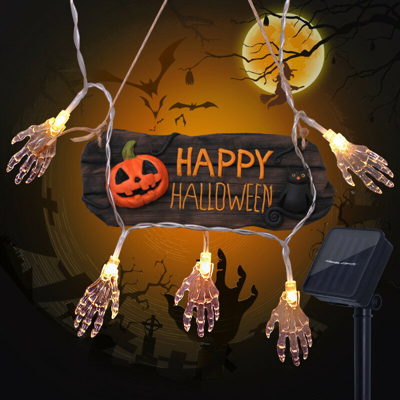 

3M 20LED Battery Powered Ghost Hand LED String Lights Halloween Holiday Christmas Party Garden Decoration Lanterns Light