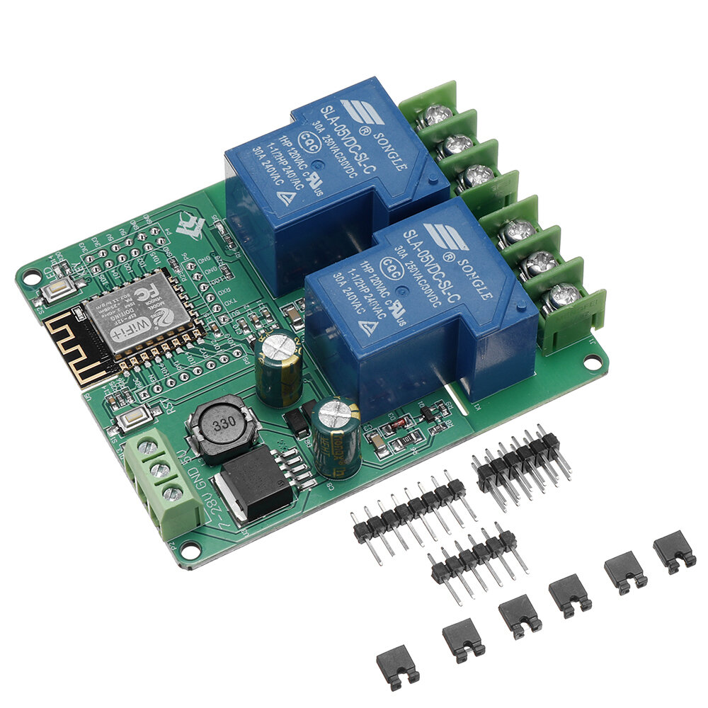 ESP8266 DC7-28/5V 30A Draadloze WIFI Dual Channel Relaismodule ESP-12F Development Board Voor Arduin