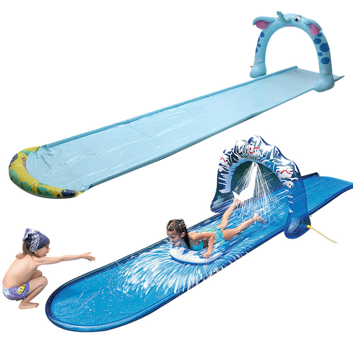 5X1.2 m Giant Surf Water Slip Glijbaan Plezier Gazon Surf Glijbanen Mat Zwembaden Voor Kinderen Zome