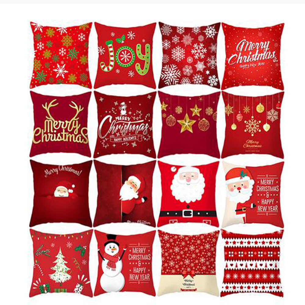 

45 x 45cm Christmas Cushion Cover Red Home Decor Sofa Pillow Case Cover Seat Car Throw Pillowcase 2020 Christmas Decor