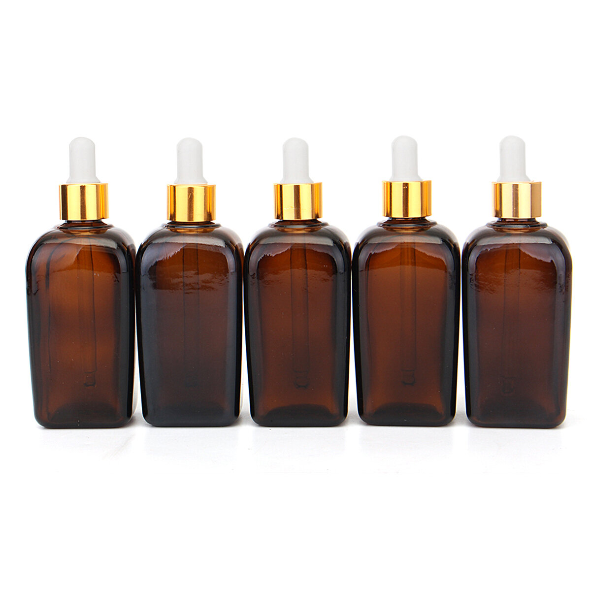 5 stks amber glas vloeibare pipet parfumflesjes essentiële olie toner fles herbruikbare fles