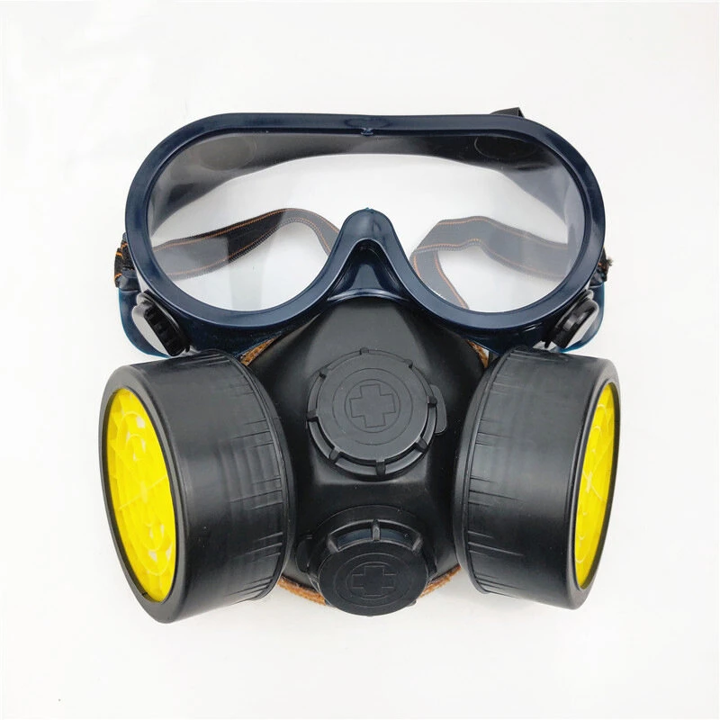 Tpr double gas valvee double tank gas mask chemical spray paint anti-smoke dust pesticide pesticide smoke protection mask dustproof