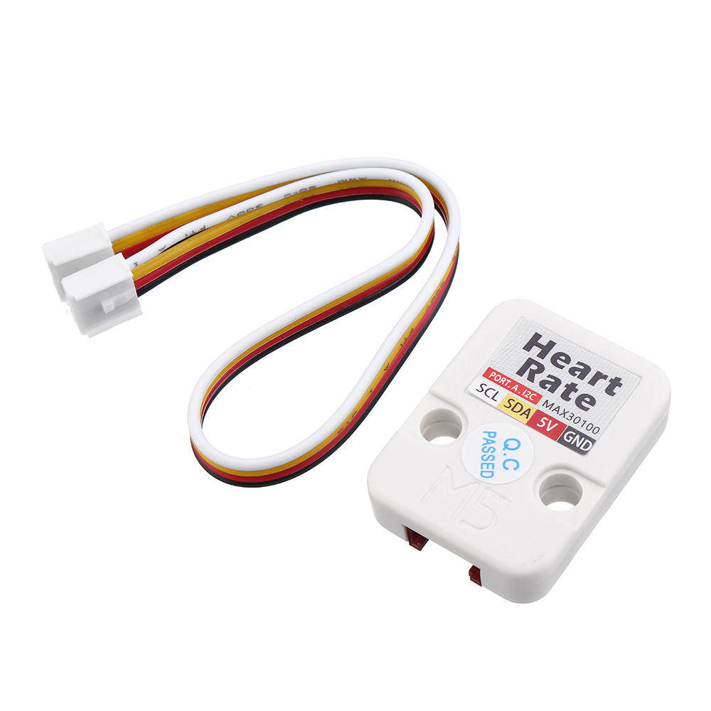 

Mini Heartbeat Rate Sensor MAX30100 Heart Sensor Module Sensor for Low Power Oxygen Pulse I2C Interface M5Stack® for Ard