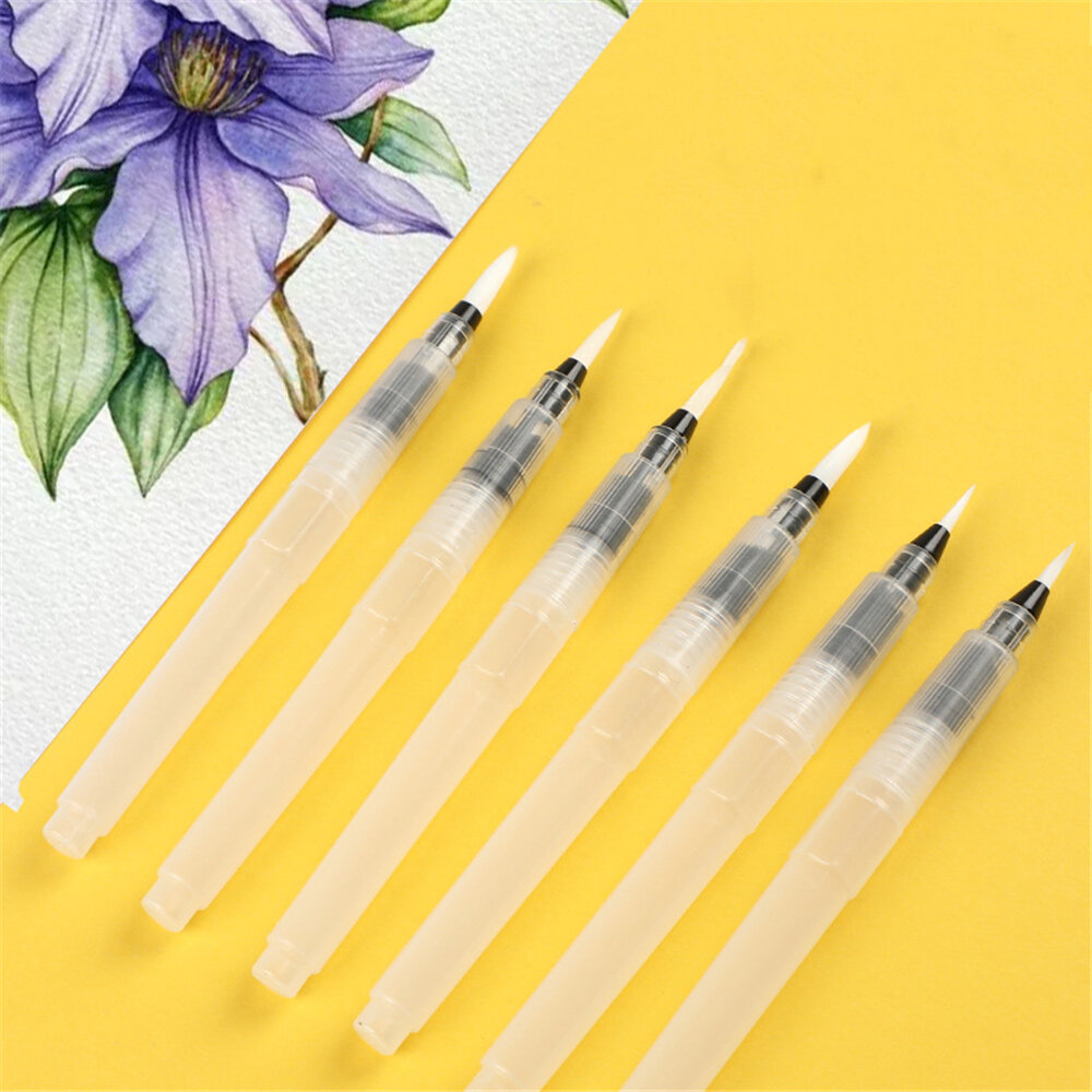 

3pcs/6pcs Pack Watercolor Brush Set Portable Soft Paint Brush Pen for Beginner Painting Drawing Art Stationery Supplies