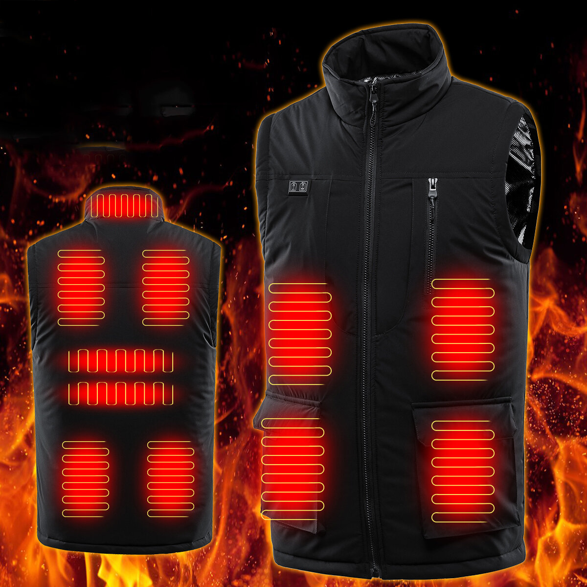 大人のための暖かく快適な冬の加熱ジャケットのための11ゾーンインテリジェントヒーティングスマート電気加熱ベスト