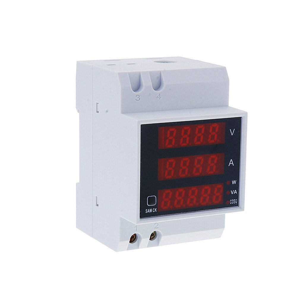 

D52-2048 Digital Energy Meter LED Active Power Factor Multi-Functional Power Meter Voltmeter Current Meter AC80-300V 0-1