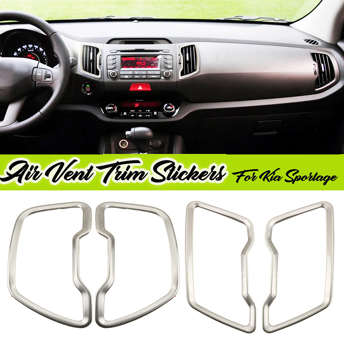 4pcs For Kia Sportage Sl 2011 2015 Accessories Interior Car Moulding Air Vent Cover Trim Strip