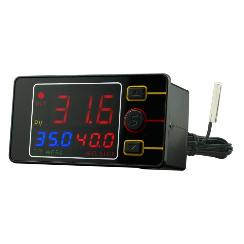 TS4586 Temperature Time Control Controller Flame Retardant Shell Easy Operation Waterproof Probe Lar