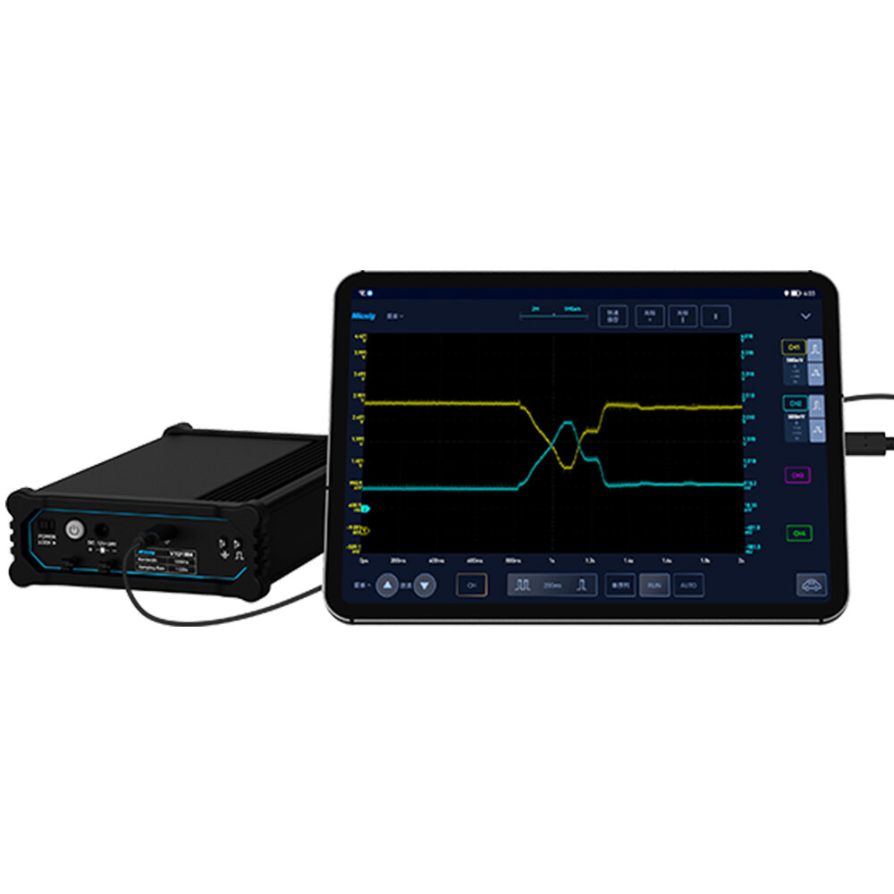 

Micsig VATO2004 200MHz Automotive Virtual Oscilloscope 200MHz Max Bandwidth 1GSa/s Sampling 4 Channel Portable High Prec