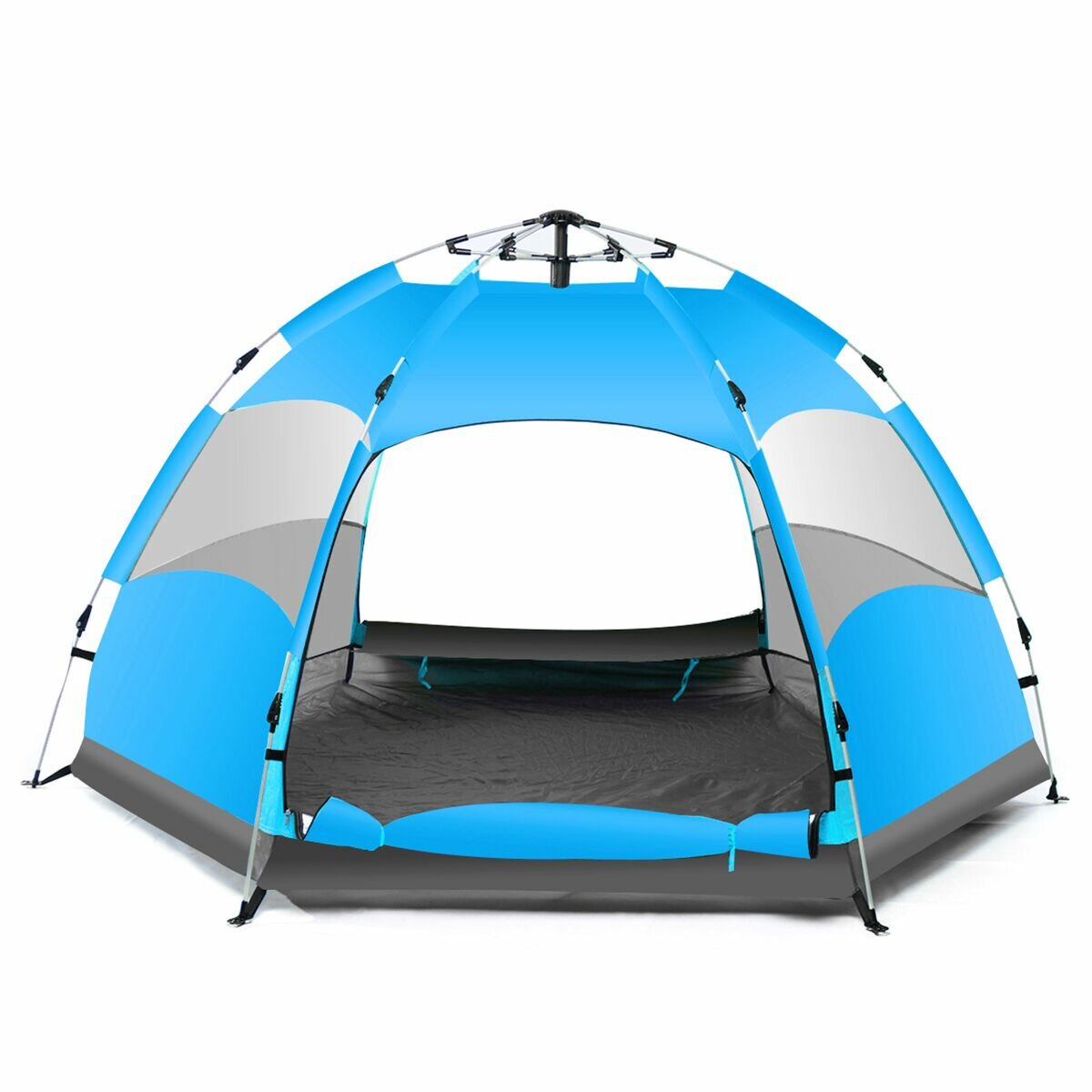 IPRee® 5-7 persone Automatico Impermeabile Grande campeggio Tenda da escursionismo Campo base all'aperto Blu / Arancione