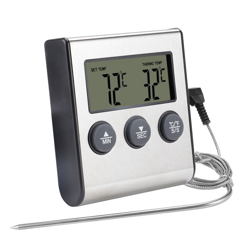 

AGSIVO TS-BN50 Digital Meat Food Термометр Мгновенное считывание продуктов питания Термометр Таймер-будильник для пригот