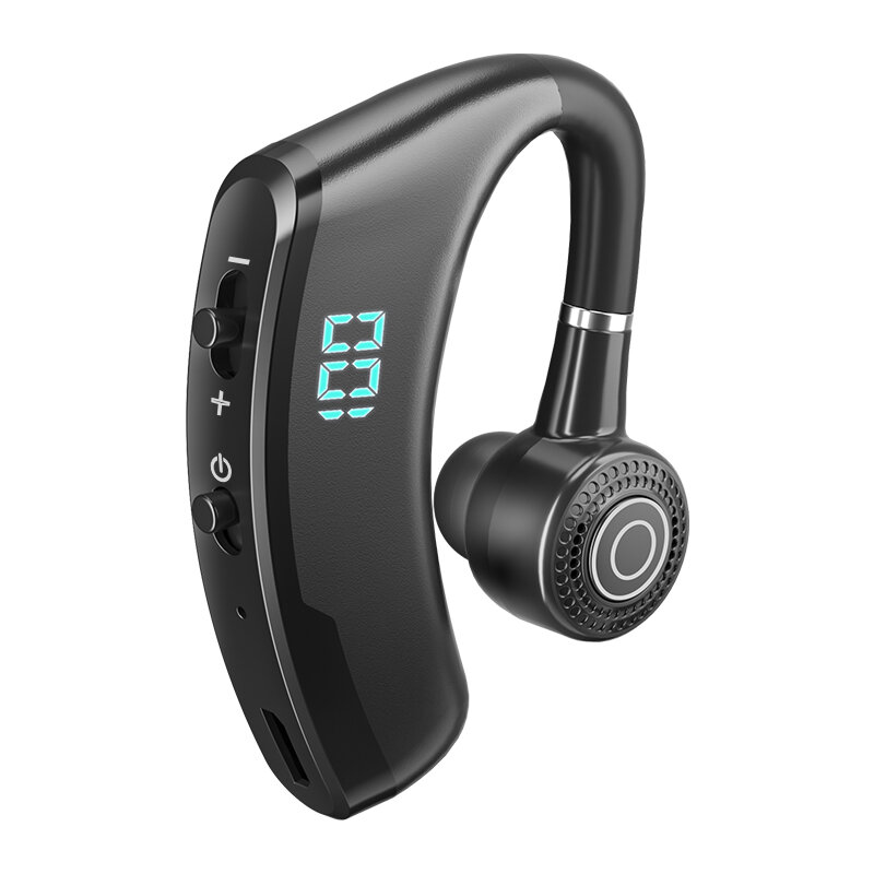 

V9S bluetooth 5.2 Single Earbuds LED Display HIFI Music Earphone Long Endurance IPX5 Waterproof Headphone with Mic