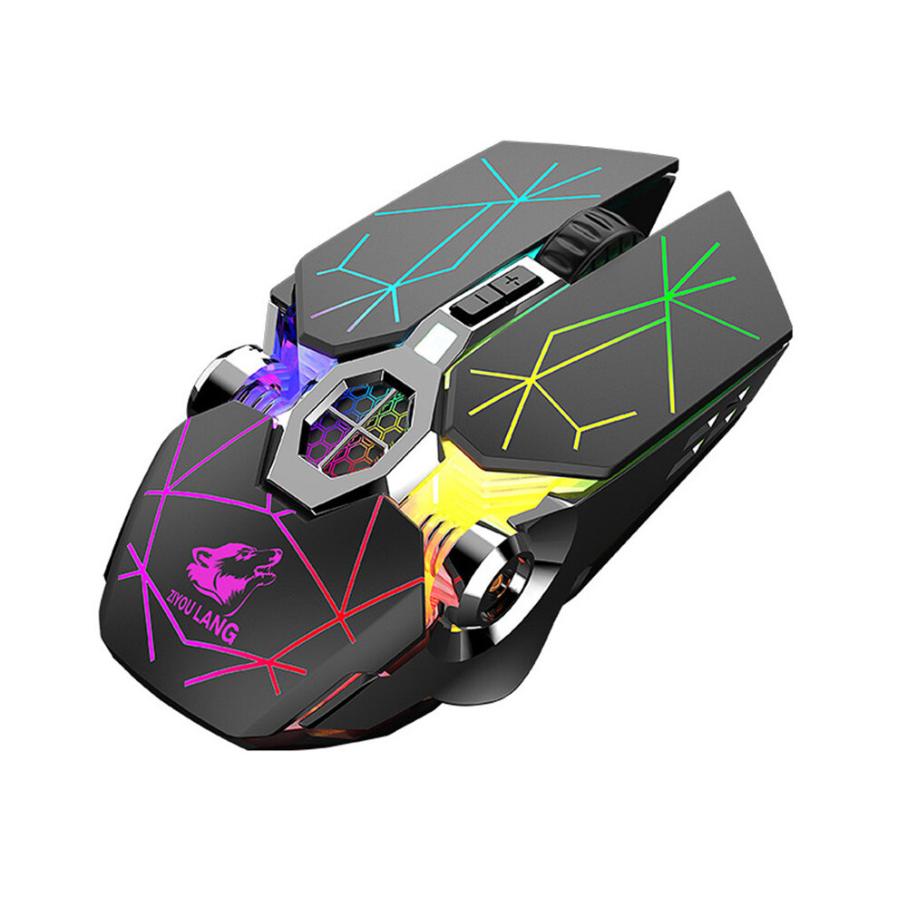 

ZIYOULANG X13 2.4G Wireless Optical Mechanical Mouse RGB Backlight 2400DPI Ergonomic Rechargeable Quiet Gaming Mice