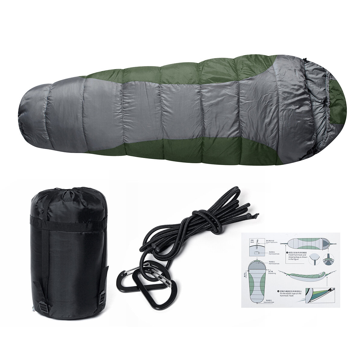 210T Waterproof Polyester 230x50cm Sleeping Bag Outdoor Camping Travel Single Person Envelope Sleeping Mat 