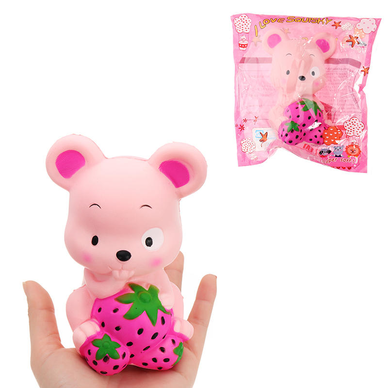 Image of Squishy Strawberry Ratte 13CM langsam steigende Soft Spielzeug Stress Relief Geschenk-Sammlung mit Verpackung