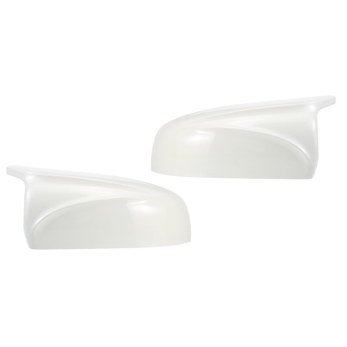 1 Pair Glossy White Rear View Mirror Cap Cover Replacement Left & Right For BMW X5 X6 E70 E71 2007-2013
