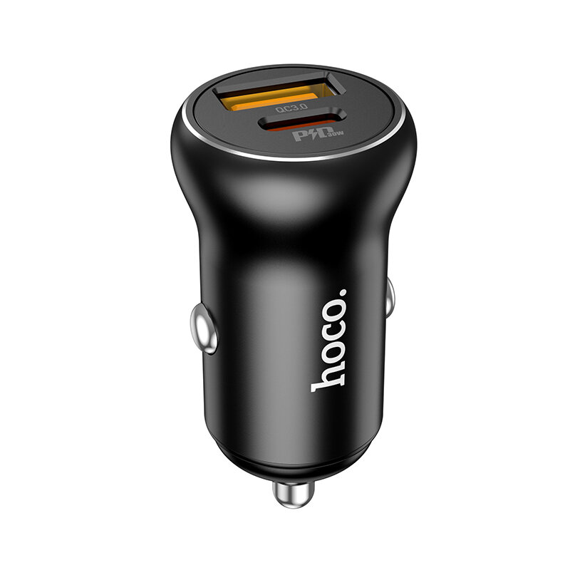 HOCO NZ5 PD 30W QC 3.0 Dual Port USB + Type-C Fast Charging Car Charger Adapter For iPhone 11 12 13 14 14 Plus 14 Pro Ma