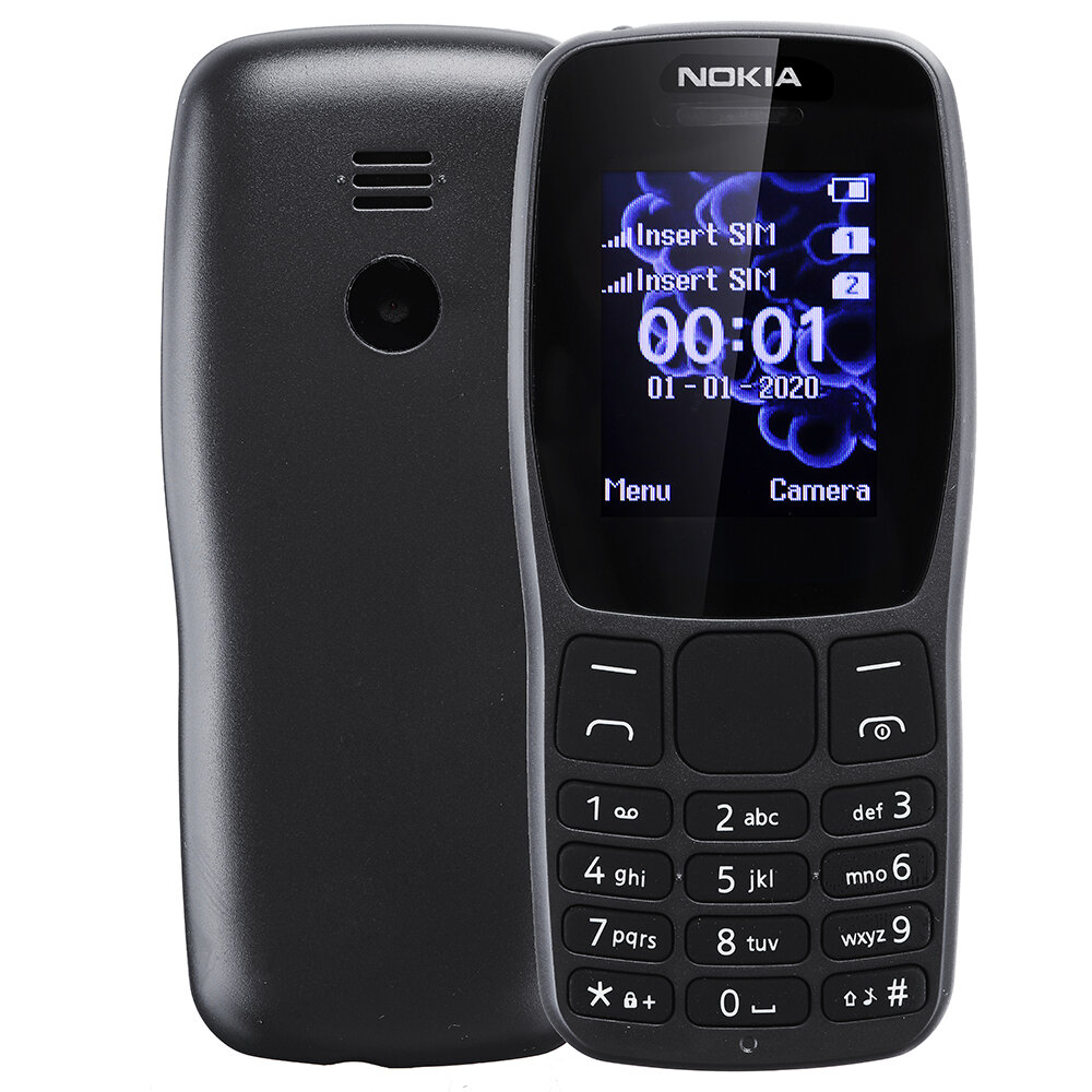 

Nokia 110 800mAh 1.77 inch with 8W Rear Camera Flashlight FM Radio Dual SIM Card Dual Standby Feature Phone
