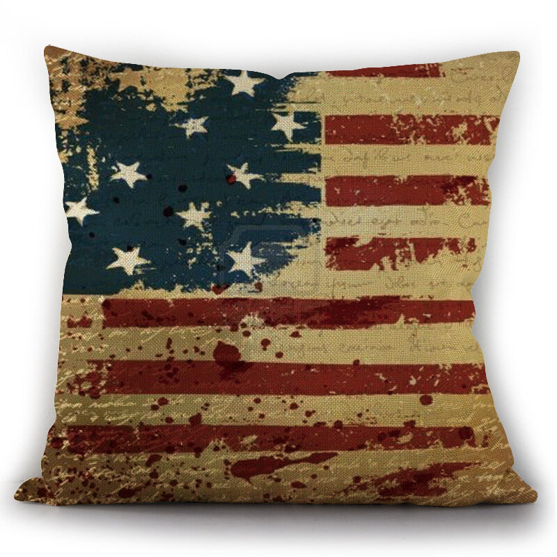 Amerikaanse onafhankelijkheidsdag kussen schilderij Amerikaanse vlag linnen kussensloop kussenhoes
