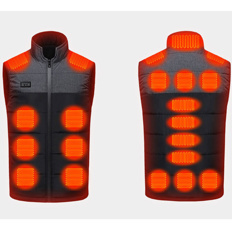 Нагревательный жилет с 21 зоной нагрева TENGOO HV-21C Перезаряжаемый умный термальный теплый моющийся куртка с подогреваемым капюшоном для спортивной одежды на открытом воздухе