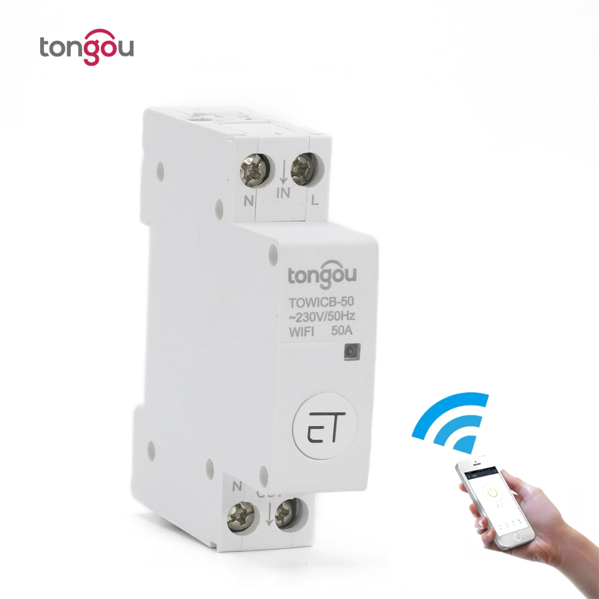 

Tongou TOWICB-50 WiFi Circuit Breaker Remote Control by eWeLink APP Voice Control With Amazon Alexa Google Home 18mm Din