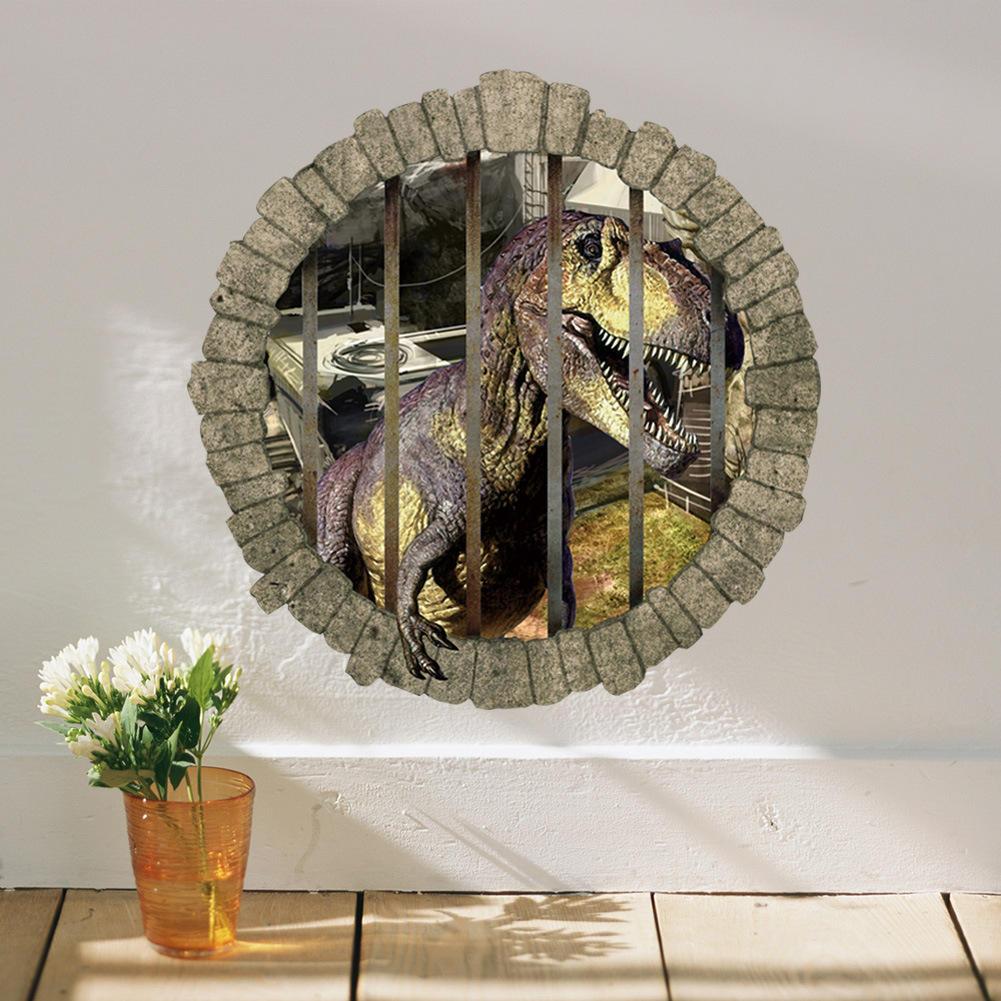 

Miico Creative 3D динозавр в клетке ПВХ съемный домашний номер Декоративный настенный декор наклейки