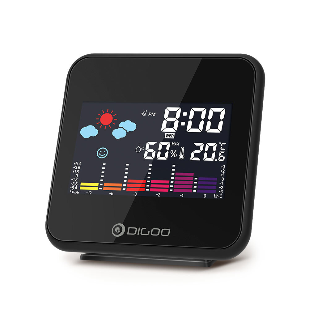 Digoo DG-C3 Wireless Colour Hygrometer Thermometer Weather Station Alarm Clock