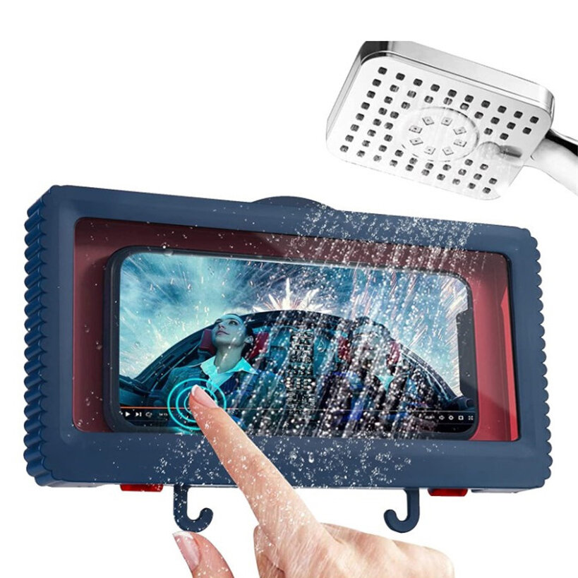

Bakeey Rotational Base HD Touch Screen Waterproof Phone Case with Hook Bathroom Wall Mounted Holder Storager Sealed Orga