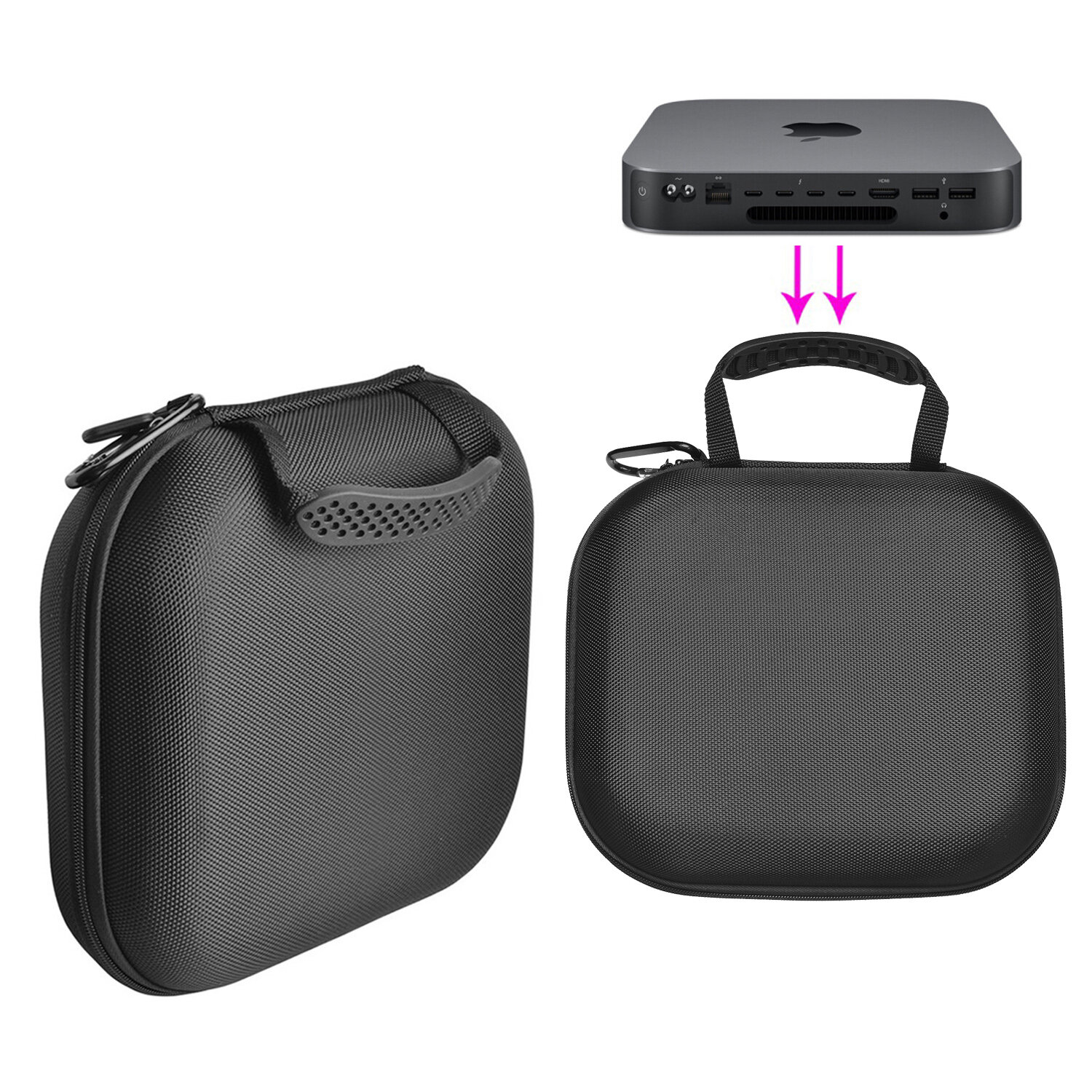 

Bakeey 250*220*70mm Portable Shockproof Double-Zipper Nylon Storage Bag Handbag Carrying Case Box for Apple Mini Desktop