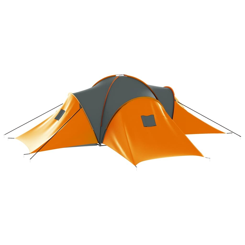 Wodoodporny namiot kempingowy 6 ~ 9 osób Namiot tunelowy Duży namiot rodzinny na Camping Piesze wycieczki Podróże Szary + pomarańczowy
