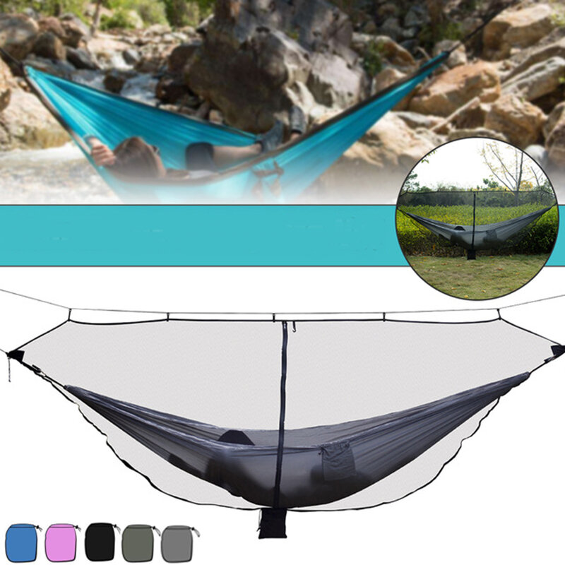 Outdoor camping hammock mosquito net 1-2 person portable hanging bed ...