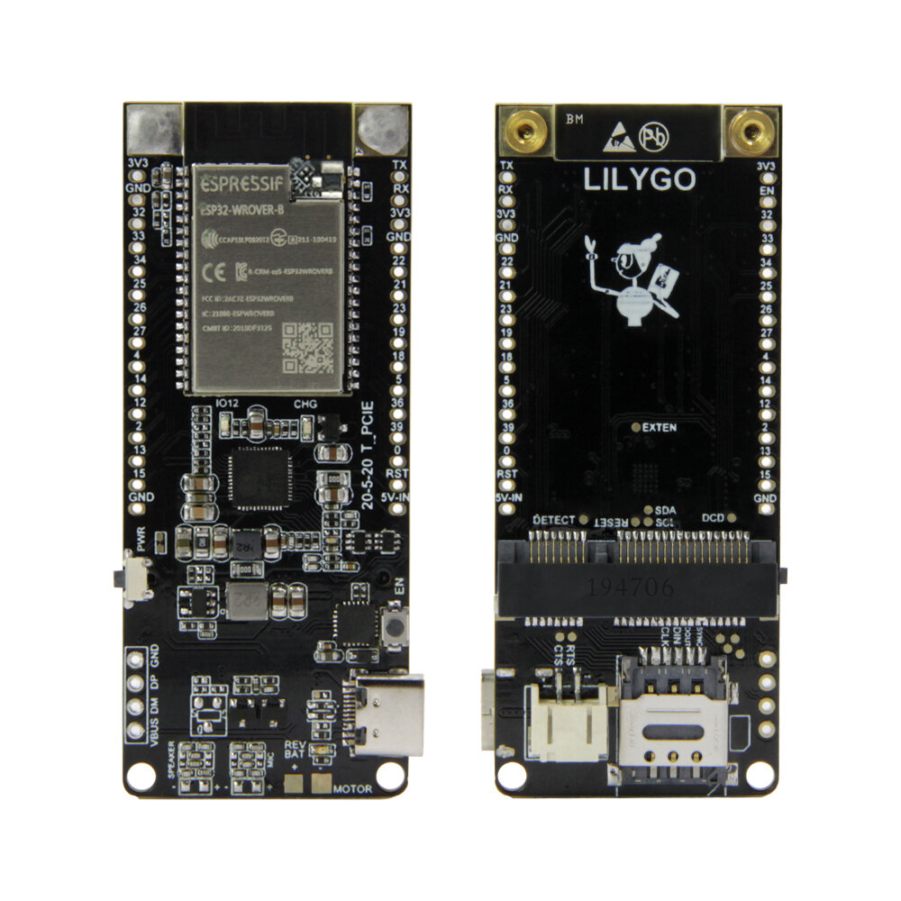 LILYGO? TTGO T-PCIE CH9102F QFN24 V1.1 4MB/16MB ESP32-WROVER-B AXP192 Chip WIFI Bluetooth Module Boa