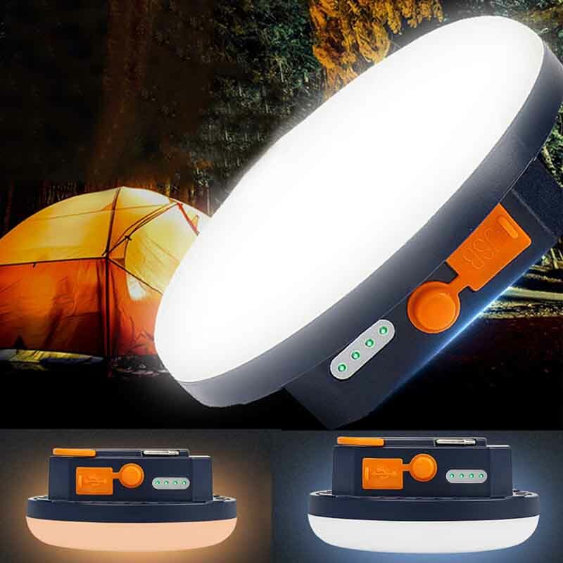 IPRee® 6600mAh 20W LED Luz da barraca Luz branca Luz quente Luz de emergência portátil recarregável Luz de emergência à prova d'água para acampamento ao ar livre Lanterna