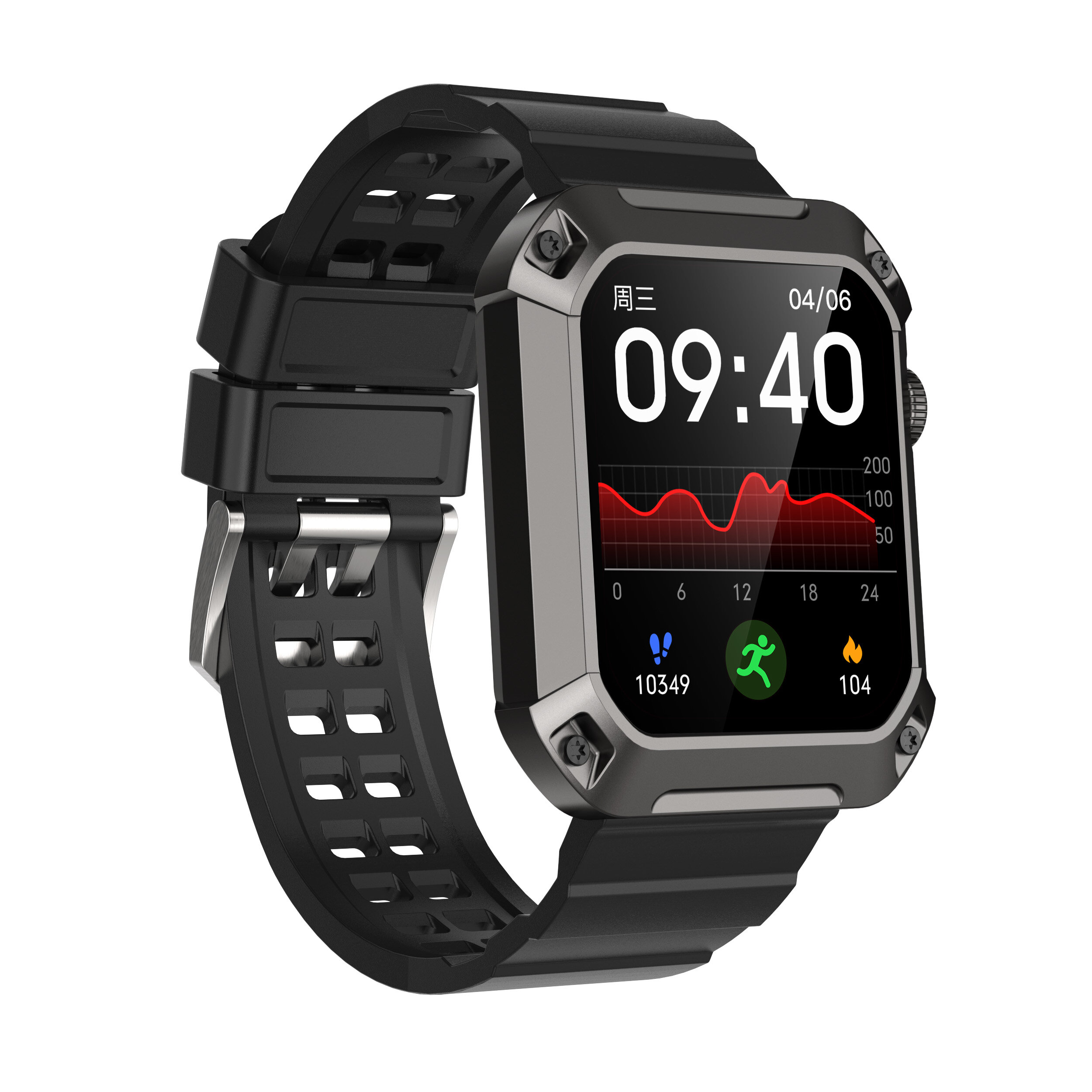 Στα 29.29 € χαμηλότερη τιμή ως σήμερα από αποθήκη Κίνας | Rogbid S2 5ATM IP69K Waterproof 1.83 inch HD Screen bluetooth Call Heart Rate Blood Pressure SpO2 Monitor Fitness Tracker Outdoor Rugged Smart Watch