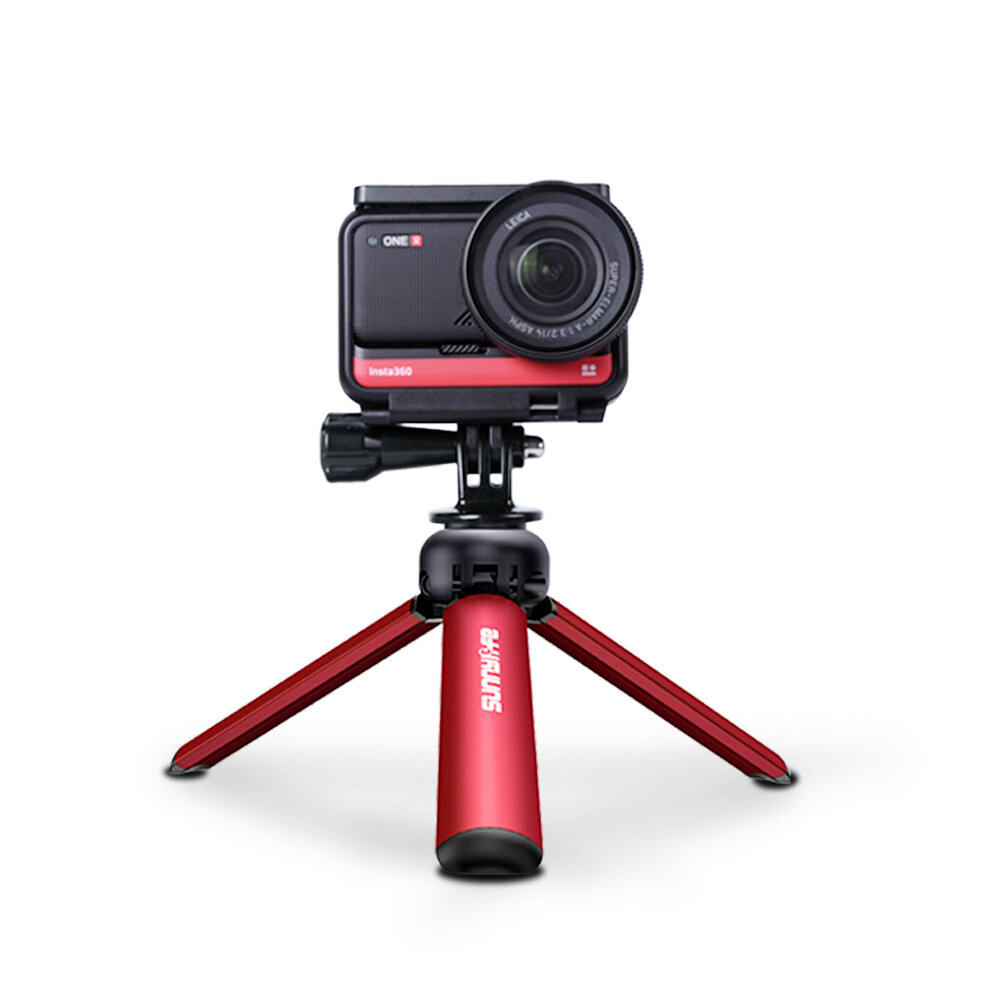 Sunnylife Mini Desktop Tripod Aluminum 13cm/17cm Red/TitaniumBracket for GoPro 9 OM4 Camera