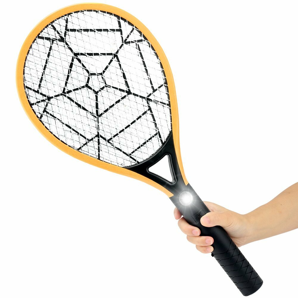 Electric Rechargeable Mosquito Swatter 3 Layer Mesh Mosquito Killer Hand Racket Pests Control with LED Light