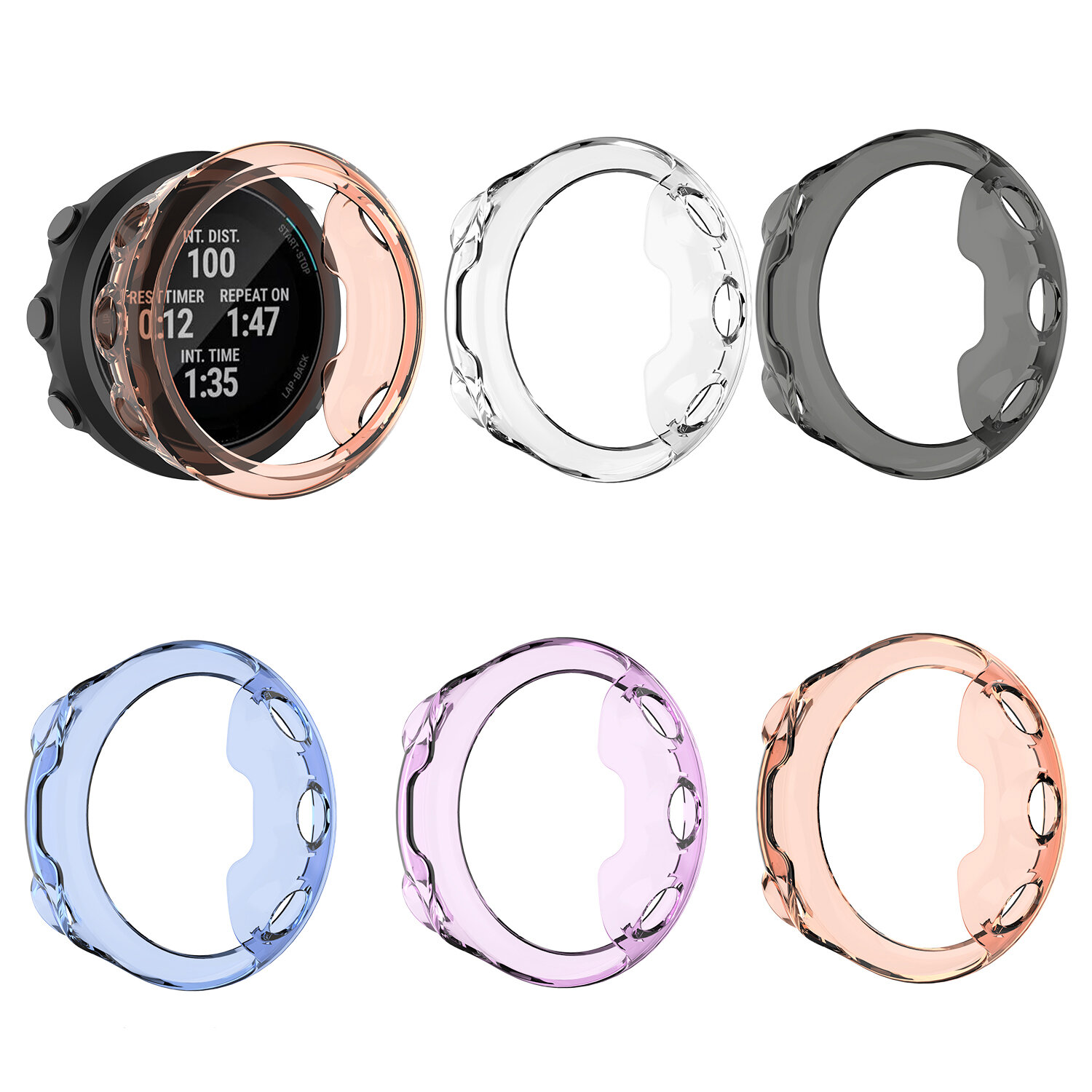 Bakeey Transparent Anti-Fall Watch Case Cover for Garmin Swim 2/Forerunner 45 Smart Watch