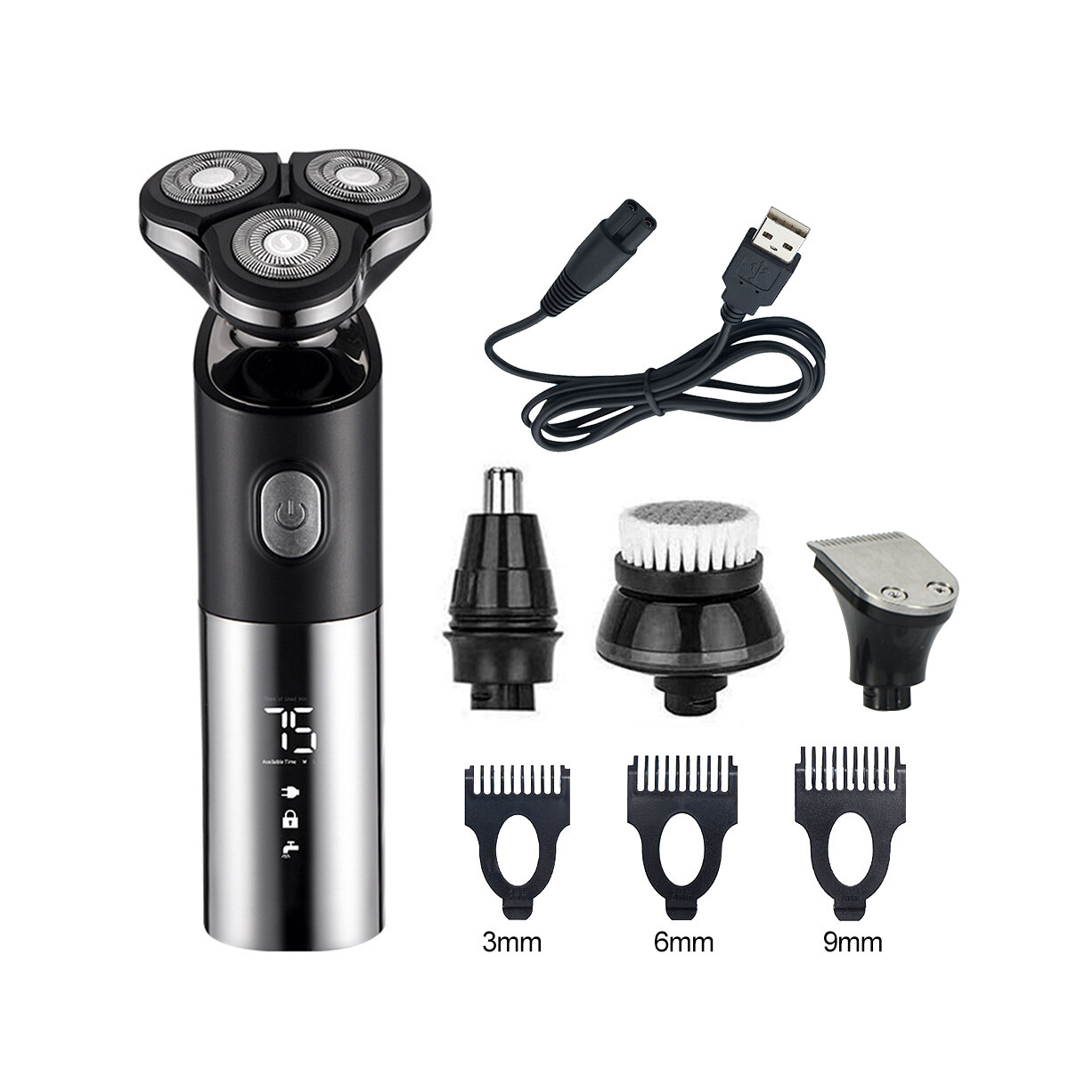 Professional Men's Rechargeable Electric Hair Shaver Multifunctional 4 In 1 Shaver Razor