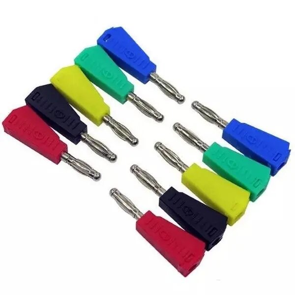 

50Pcs P3002 Red+Black+Green+Blue+Yellow 10pcs Each Color 4mm Stackable Nickel Plated Speaker Multimeter Banana Plug Conn