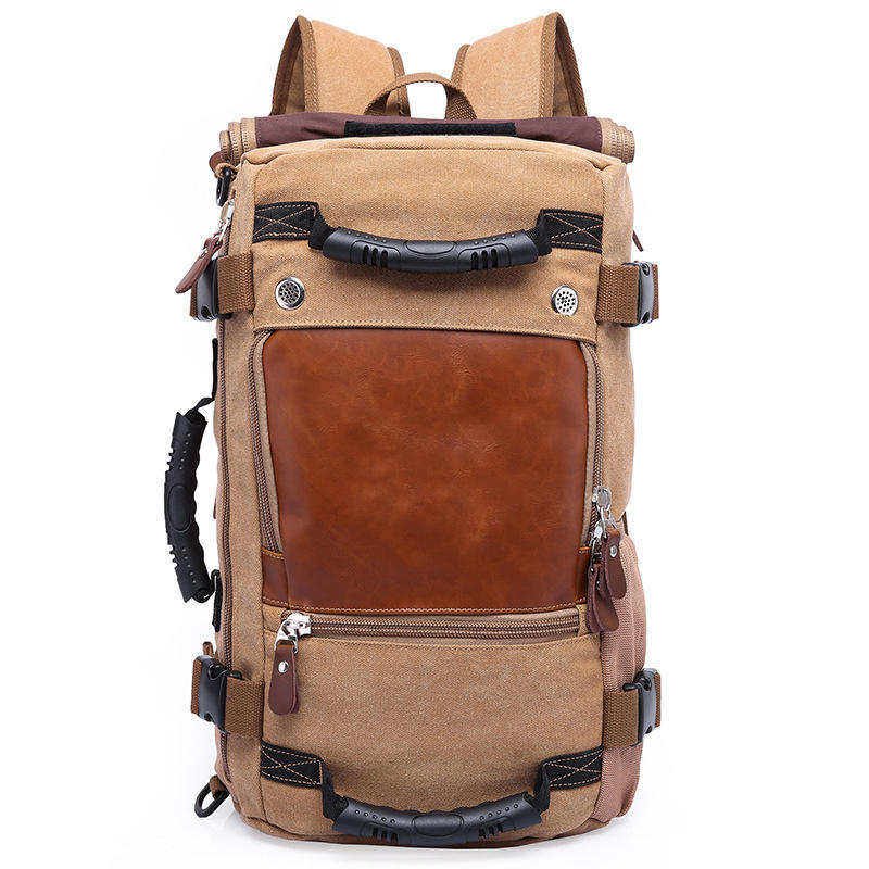 Outdoor Backpack Canvas Hiking Backpack Large Capacity  Tactical Travel Trekking Rucksack