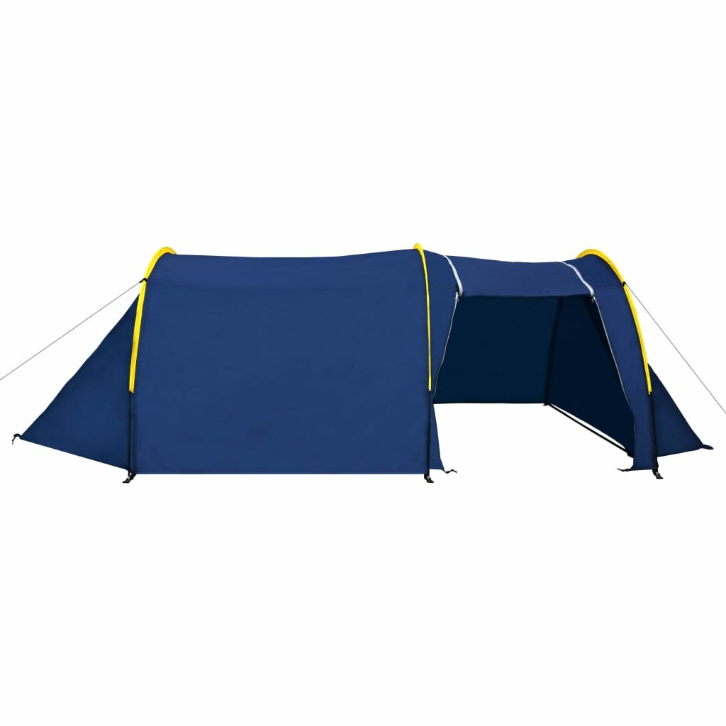 キャンプ テント 2 〜 4 人防水屋外トンネル テント キャンプ ハイキング旅行ネイビー ブルー & イエロー