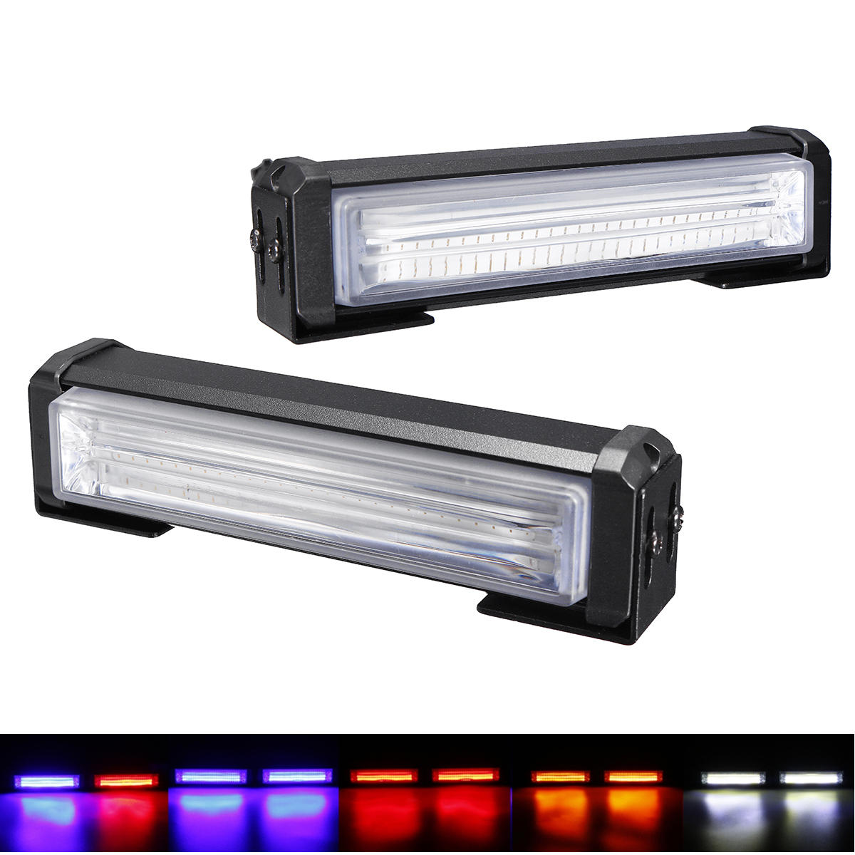 2st 40W voorgrille COB LED Noodverlichting Knippert Waarschuwing Strobe Lamp 12-24V