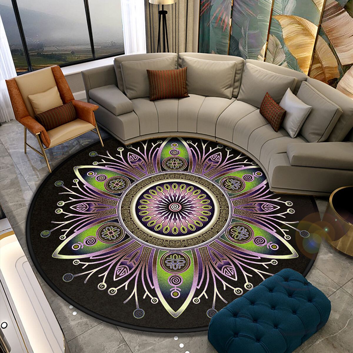 Etnische stijl tapijt Barokke stijl Mandala ronde mat tapijt