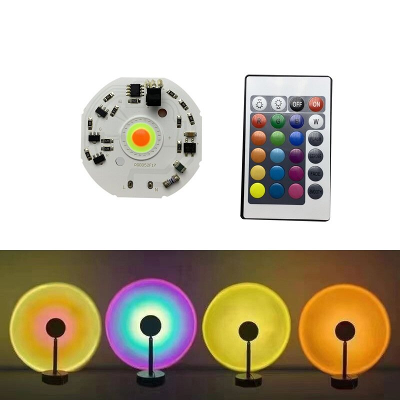 5V/220V LED Chip 16 Colors for Sunset Lamp Driver Free Lamp Beads Projection Lamp with 24-key Remote Control