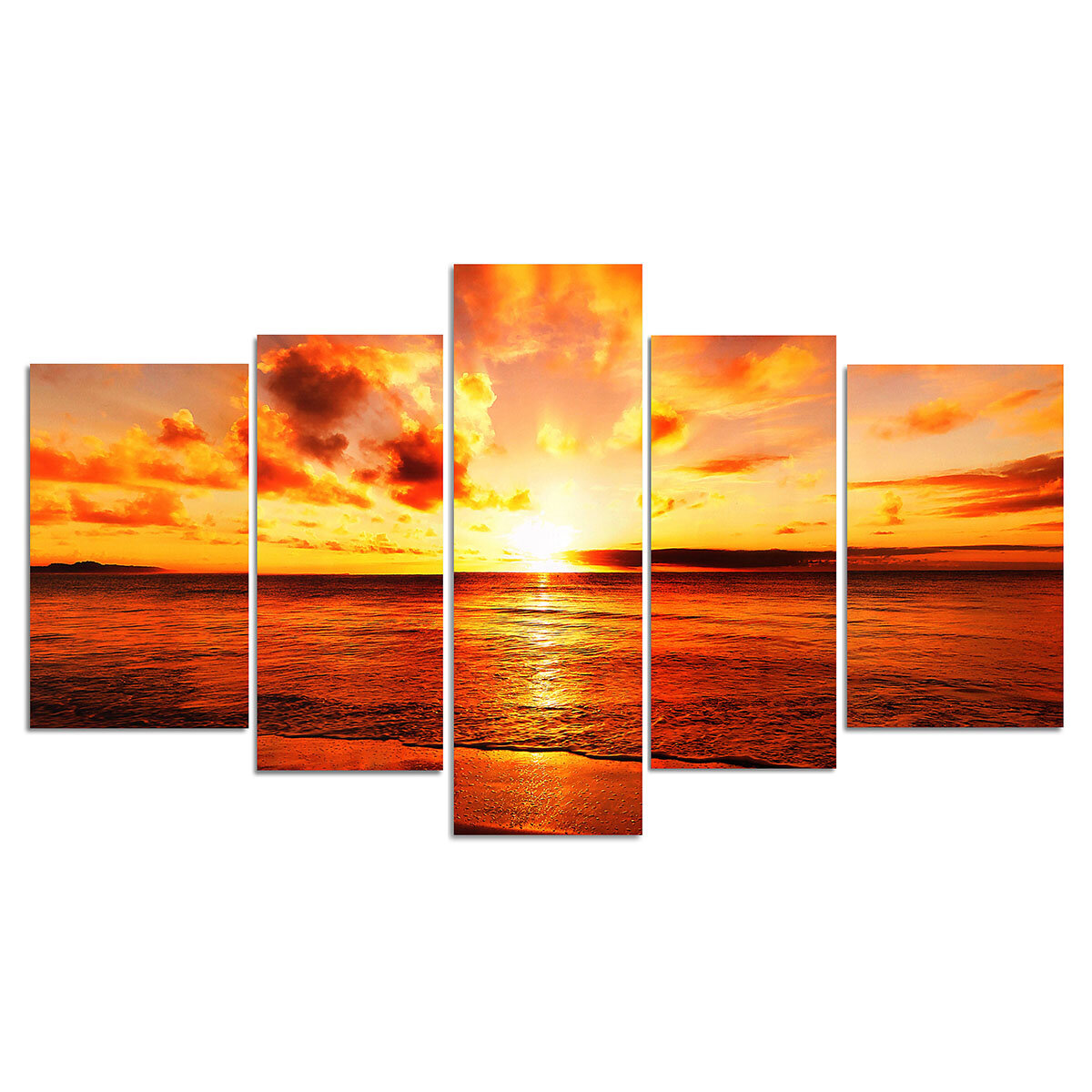 

5 Pcs Wall Decorative Painting Huge Modern Abstract Wall Decor Sea Art Pictures Canvas Prints Home Office Hotel Decorati