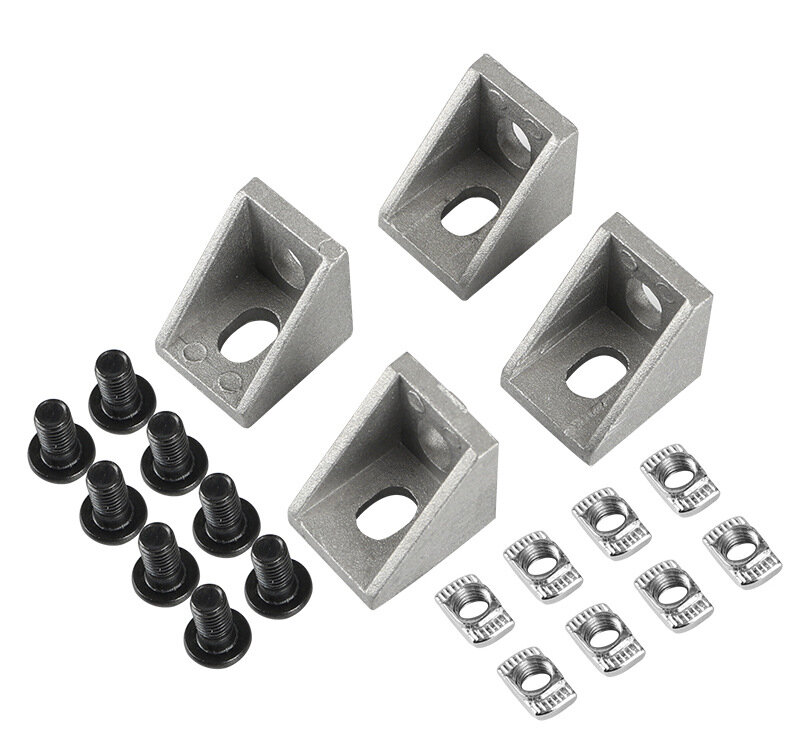 

4Pcs 2020 Aluminum Profile Corner Angle Bracket Connector with Gasket Nut + M5 Flat Head Screw for V-Slot 3D Printer