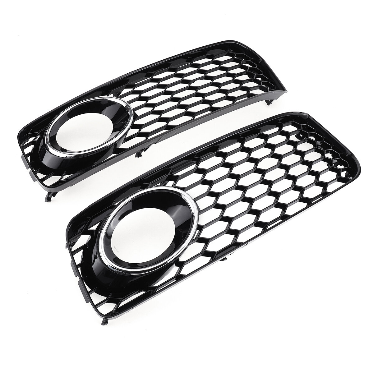 Mistlamp Lamp Cover Grille Grill Honingraat Hex Chrome Zilver Voor Audi A5 S-Line S5 B8 RS5 2008-201