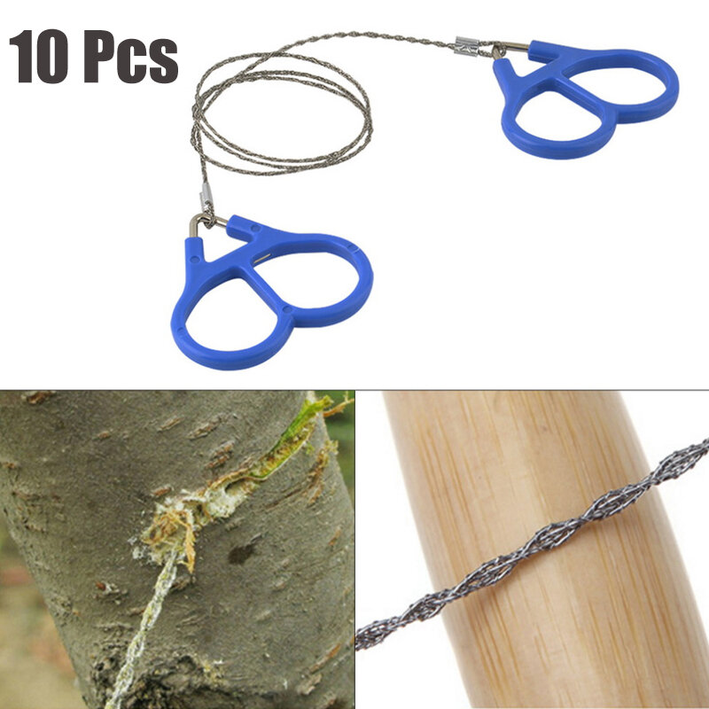 10 Pcs Camping Wire Saw Stainless Steel Travel Garden Branch Fretsaw Emergency Survival Gear