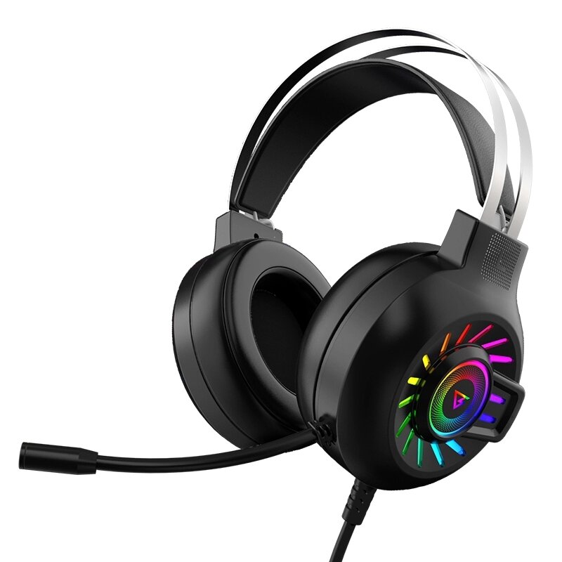 Bakeey M10 Wired Headphones 7.1 Channel RGB Light Gaming Headset HIFI Stereo With Mic for Laptop Desktop Computer Video