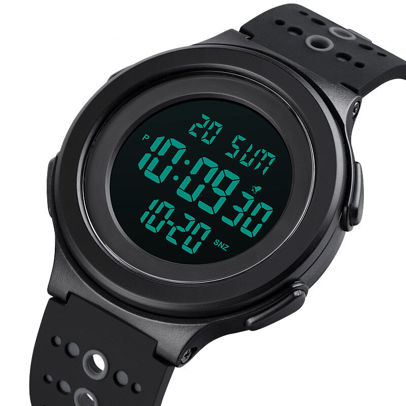 

SKMEI 1733 Sports Casual 12/24 Hours Mode EL Luminous Display Stopwatch Alarm 5ATM Waterproof Men Digital Watch